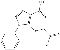 5-[(2-chloroprop-2-en-1-yl)oxy]-1-phenyl-1H-pyrazole-4-carboxylic acid Struktur