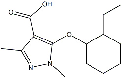 5-[(2-ethylcyclohexyl)oxy]-1,3-dimethyl-1H-pyrazole-4-carboxylic acid Struktur