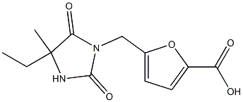 5-[(4-ethyl-4-methyl-2,5-dioxoimidazolidin-1-yl)methyl]furan-2-carboxylic acid Struktur