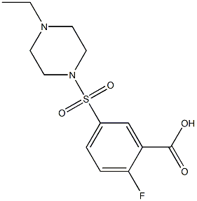 5-[(4-ethylpiperazine-1-)sulfonyl]-2-fluorobenzoic acid Struktur