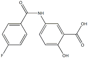 5-[(4-fluorobenzoyl)amino]-2-hydroxybenzoic acid Struktur