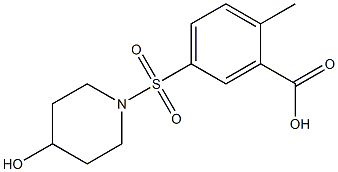 5-[(4-hydroxypiperidine-1-)sulfonyl]-2-methylbenzoic acid Struktur