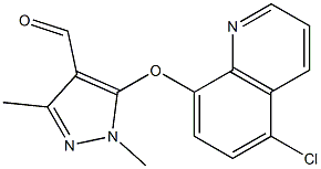 5-[(5-chloroquinolin-8-yl)oxy]-1,3-dimethyl-1H-pyrazole-4-carbaldehyde Struktur