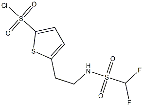 5-[1-(difluoromethane)sulfonamidoethyl]thiophene-2-sulfonyl chloride Struktur