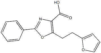 5-[2-(furan-2-yl)ethyl]-2-phenyl-1,3-oxazole-4-carboxylic acid Struktur