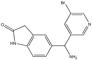 5-[amino(5-bromopyridin-3-yl)methyl]-2,3-dihydro-1H-indol-2-one Struktur