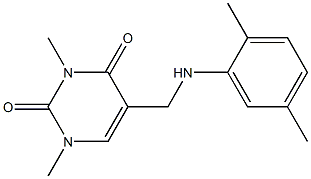 5-{[(2,5-dimethylphenyl)amino]methyl}-1,3-dimethyl-1,2,3,4-tetrahydropyrimidine-2,4-dione Struktur