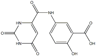 5-{[(2,6-dioxo-1,2,3,6-tetrahydropyrimidin-4-yl)carbonyl]amino}-2-hydroxybenzoic acid Struktur