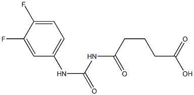 5-{[(3,4-difluorophenyl)carbamoyl]amino}-5-oxopentanoic acid Struktur