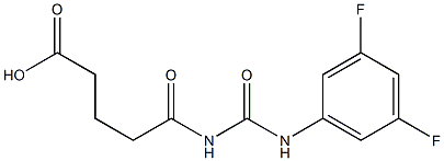 5-{[(3,5-difluorophenyl)carbamoyl]amino}-5-oxopentanoic acid Struktur