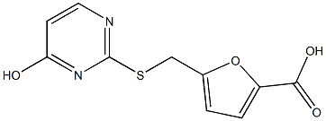 5-{[(4-hydroxypyrimidin-2-yl)sulfanyl]methyl}furan-2-carboxylic acid Struktur