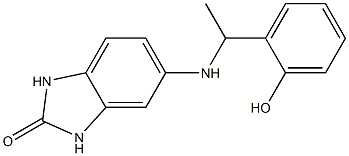 5-{[1-(2-hydroxyphenyl)ethyl]amino}-2,3-dihydro-1H-1,3-benzodiazol-2-one Struktur