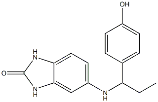 5-{[1-(4-hydroxyphenyl)propyl]amino}-2,3-dihydro-1H-1,3-benzodiazol-2-one Struktur