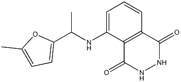 5-{[1-(5-methylfuran-2-yl)ethyl]amino}-1,2,3,4-tetrahydrophthalazine-1,4-dione Struktur