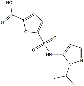 5-{[1-(propan-2-yl)-1H-pyrazol-5-yl]sulfamoyl}furan-2-carboxylic acid Struktur