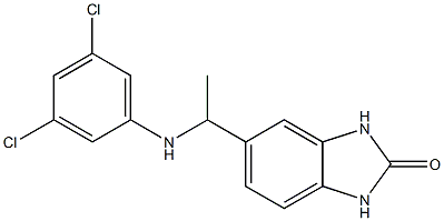 5-{1-[(3,5-dichlorophenyl)amino]ethyl}-2,3-dihydro-1H-1,3-benzodiazol-2-one Struktur