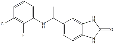 5-{1-[(3-chloro-2-fluorophenyl)amino]ethyl}-2,3-dihydro-1H-1,3-benzodiazol-2-one Struktur