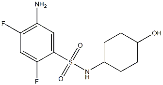 5-amino-2,4-difluoro-N-(4-hydroxycyclohexyl)benzene-1-sulfonamide Struktur