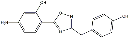 5-amino-2-{3-[(4-hydroxyphenyl)methyl]-1,2,4-oxadiazol-5-yl}phenol Struktur