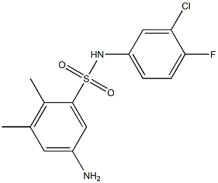 5-amino-N-(3-chloro-4-fluorophenyl)-2,3-dimethylbenzene-1-sulfonamide Struktur