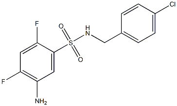 5-amino-N-[(4-chlorophenyl)methyl]-2,4-difluorobenzene-1-sulfonamide Struktur