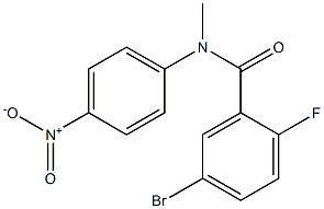 5-bromo-2-fluoro-N-methyl-N-(4-nitrophenyl)benzamide Struktur