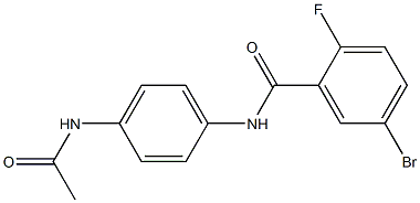 5-bromo-N-(4-acetamidophenyl)-2-fluorobenzamide Struktur