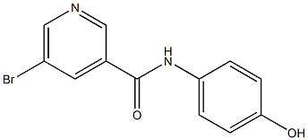 5-bromo-N-(4-hydroxyphenyl)pyridine-3-carboxamide Struktur