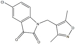 5-chloro-1-[(3,5-dimethyl-1,2-oxazol-4-yl)methyl]-2,3-dihydro-1H-indole-2,3-dione Struktur