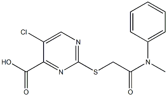 5-chloro-2-({2-[methyl(phenyl)amino]-2-oxoethyl}thio)pyrimidine-4-carboxylic acid Struktur