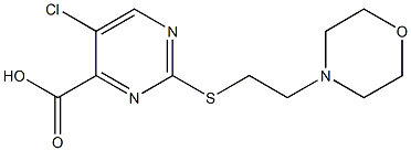 5-chloro-2-[(2-morpholin-4-ylethyl)thio]pyrimidine-4-carboxylic acid Struktur