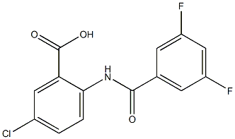 5-chloro-2-[(3,5-difluorobenzene)amido]benzoic acid Struktur