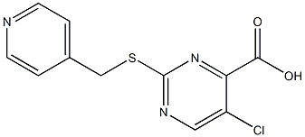 5-chloro-2-[(pyridin-4-ylmethyl)thio]pyrimidine-4-carboxylic acid Struktur