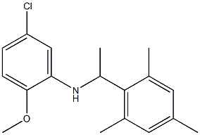 5-chloro-2-methoxy-N-[1-(2,4,6-trimethylphenyl)ethyl]aniline Struktur