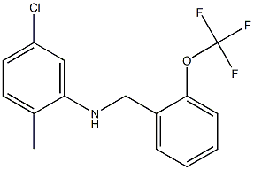 5-chloro-2-methyl-N-{[2-(trifluoromethoxy)phenyl]methyl}aniline Struktur