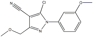 5-chloro-3-(methoxymethyl)-1-(3-methoxyphenyl)-1H-pyrazole-4-carbonitrile Struktur