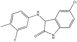 5-chloro-3-[(3-fluoro-4-methylphenyl)amino]-2,3-dihydro-1H-indol-2-one Struktur