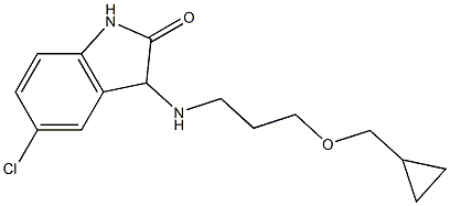 5-chloro-3-{[3-(cyclopropylmethoxy)propyl]amino}-2,3-dihydro-1H-indol-2-one Struktur