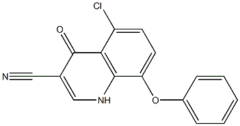 5-chloro-4-oxo-8-phenoxy-1,4-dihydroquinoline-3-carbonitrile Struktur