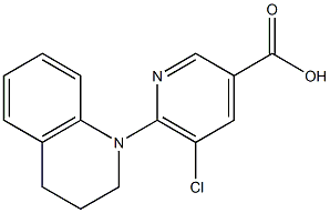 5-chloro-6-(1,2,3,4-tetrahydroquinolin-1-yl)pyridine-3-carboxylic acid Struktur