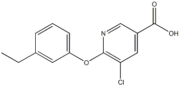 5-chloro-6-(3-ethylphenoxy)pyridine-3-carboxylic acid Struktur