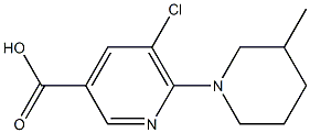 5-chloro-6-(3-methylpiperidin-1-yl)pyridine-3-carboxylic acid Struktur