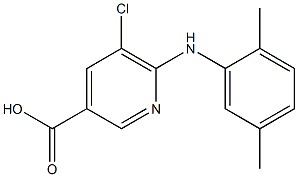 5-chloro-6-[(2,5-dimethylphenyl)amino]pyridine-3-carboxylic acid Struktur