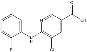 5-chloro-6-[(2-fluorophenyl)amino]pyridine-3-carboxylic acid Struktur