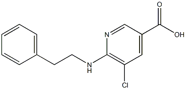 5-chloro-6-[(2-phenylethyl)amino]pyridine-3-carboxylic acid Struktur