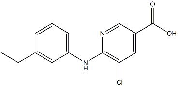 5-chloro-6-[(3-ethylphenyl)amino]pyridine-3-carboxylic acid Struktur