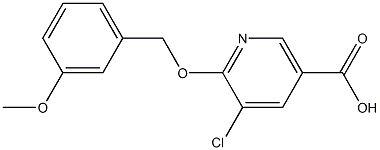 5-chloro-6-[(3-methoxybenzyl)oxy]nicotinic acid Struktur