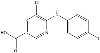 5-chloro-6-[(4-iodophenyl)amino]pyridine-3-carboxylic acid Struktur