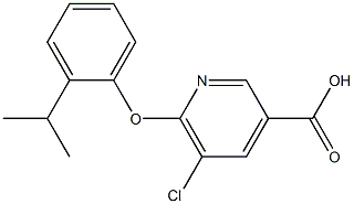 5-chloro-6-[2-(propan-2-yl)phenoxy]pyridine-3-carboxylic acid Struktur