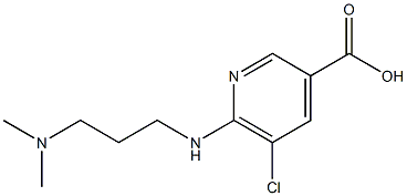 5-chloro-6-{[3-(dimethylamino)propyl]amino}pyridine-3-carboxylic acid Struktur